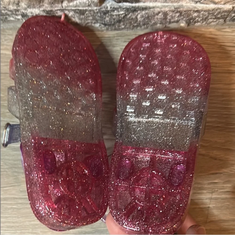 NWOT Carter's Purple/Pink Glitter Jelly Sandals - Picture 4 of 4